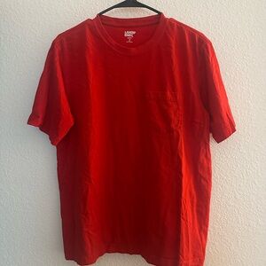Lands' End Basic Pocket Super-Tee 100% Cotton Red Size M
